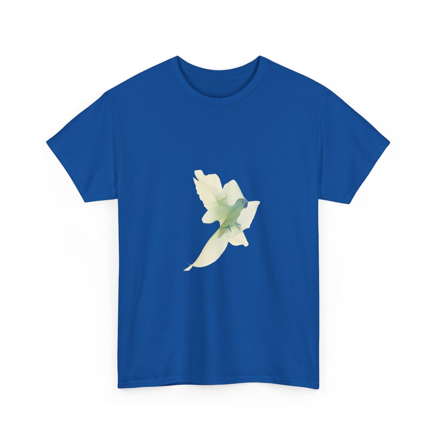 White Tee with Watercolor Conure Parrot – Minimal Nature Graphic Shirt