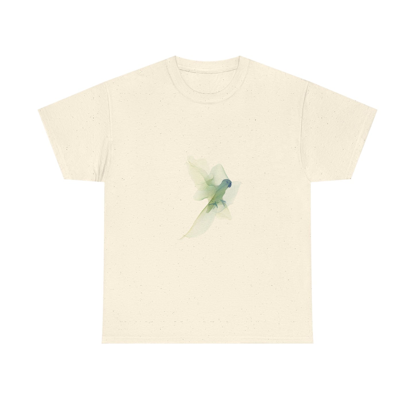 White Tee with Watercolor Conure Parrot – Minimal Nature Graphic Shirt