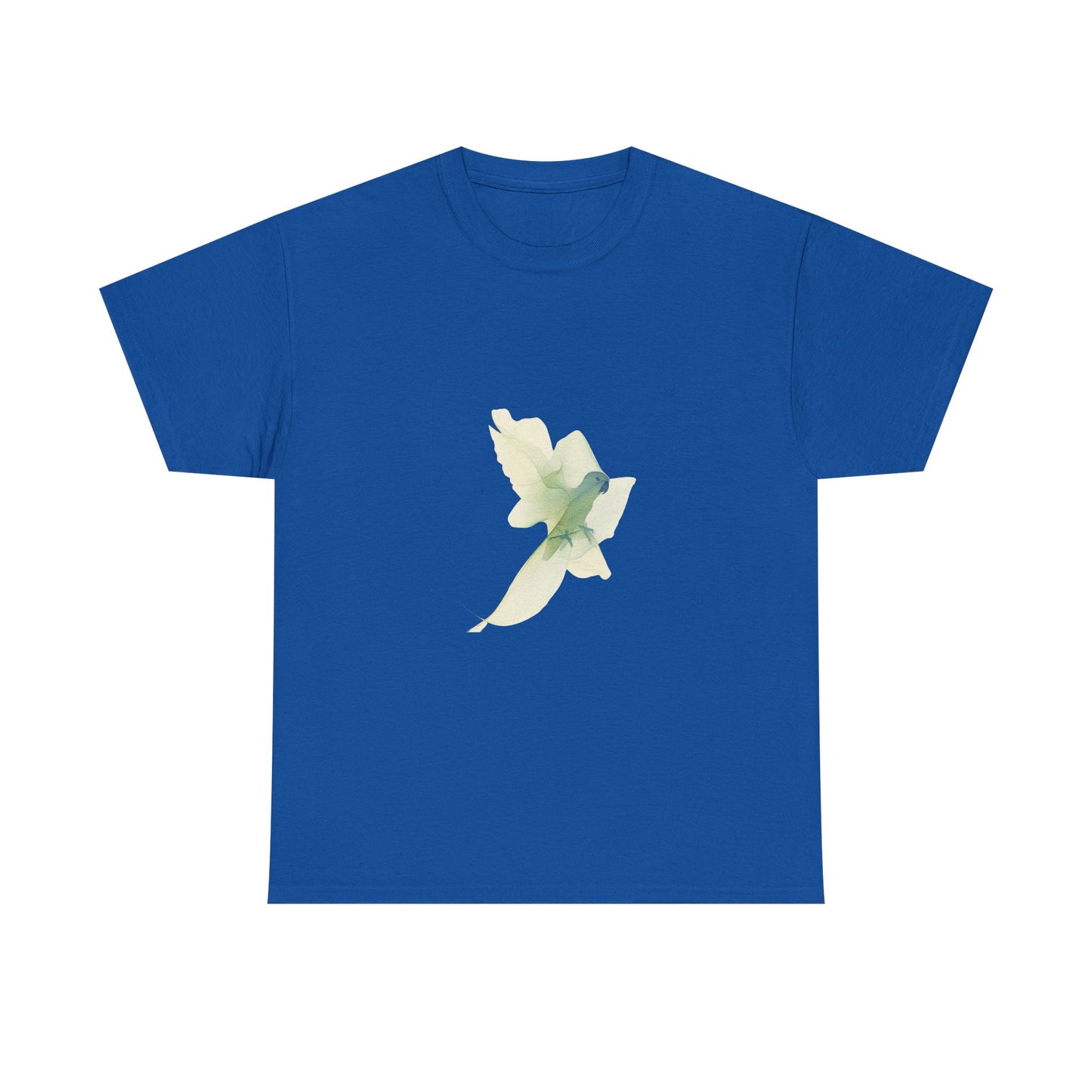 White Tee with Watercolor Conure Parrot – Minimal Nature Graphic Shirt