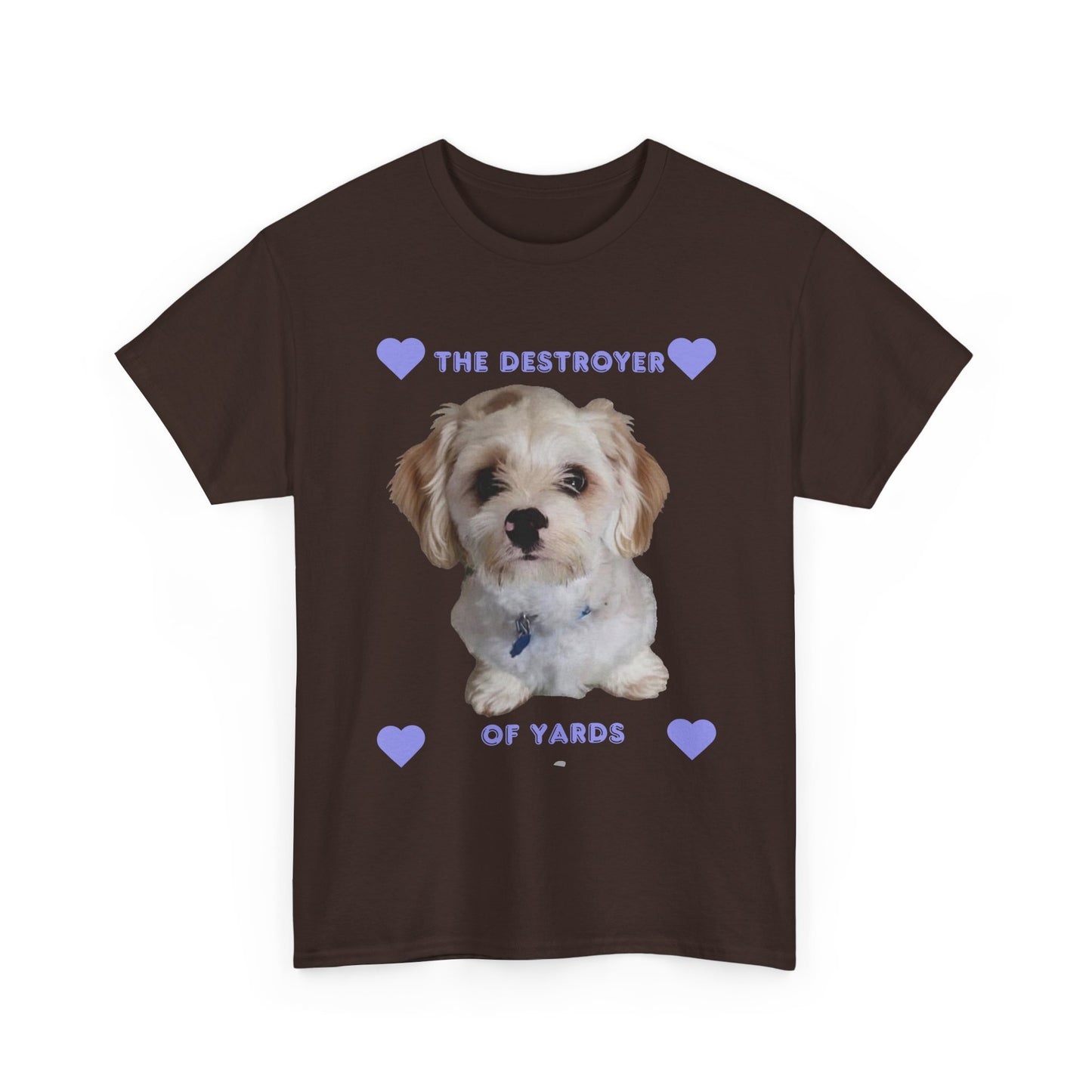 Dog T‑Shirt — "The Destroyer of Yards" Cute Puppy Graphic Tee