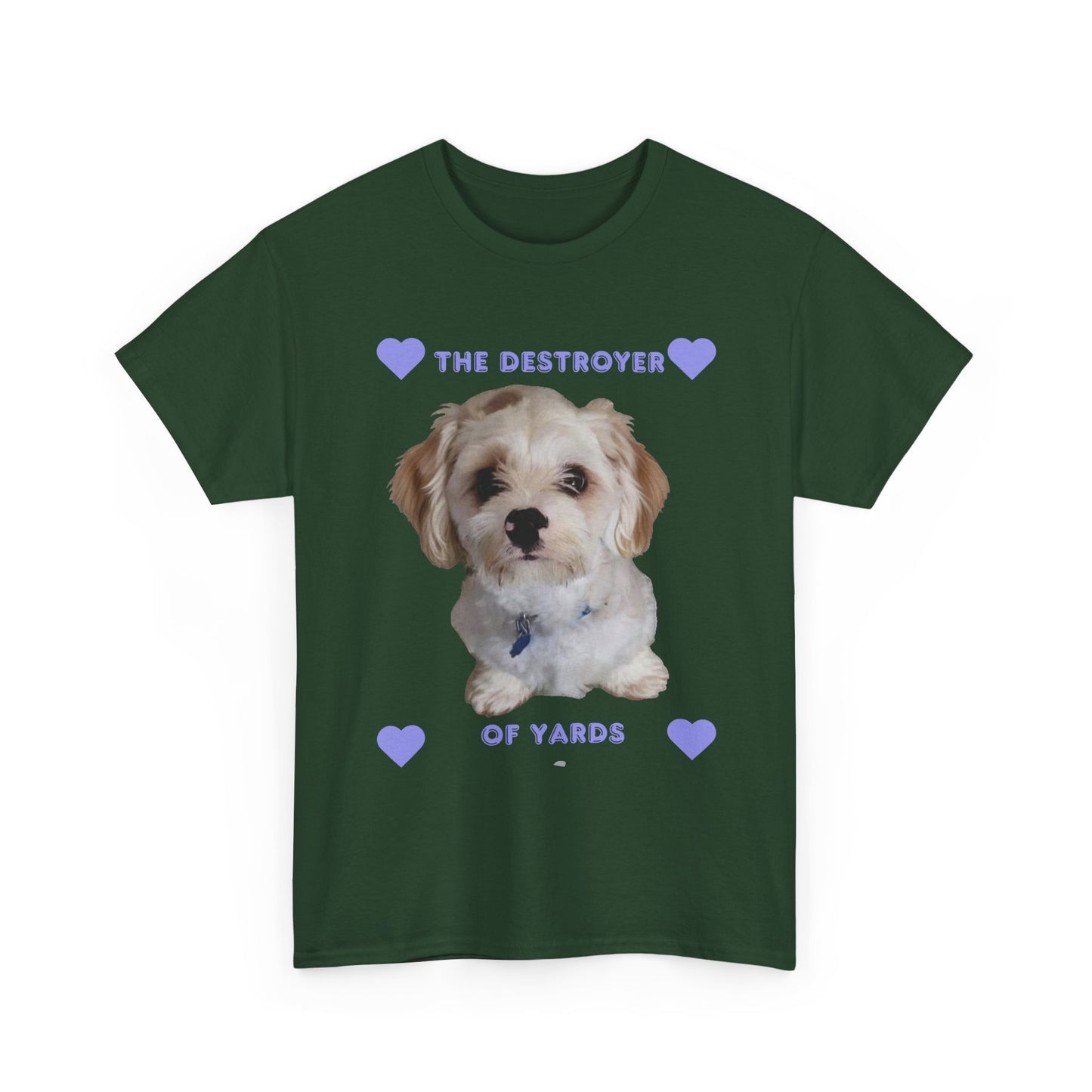 Dog T‑Shirt — "The Destroyer of Yards" Cute Puppy Graphic Tee
