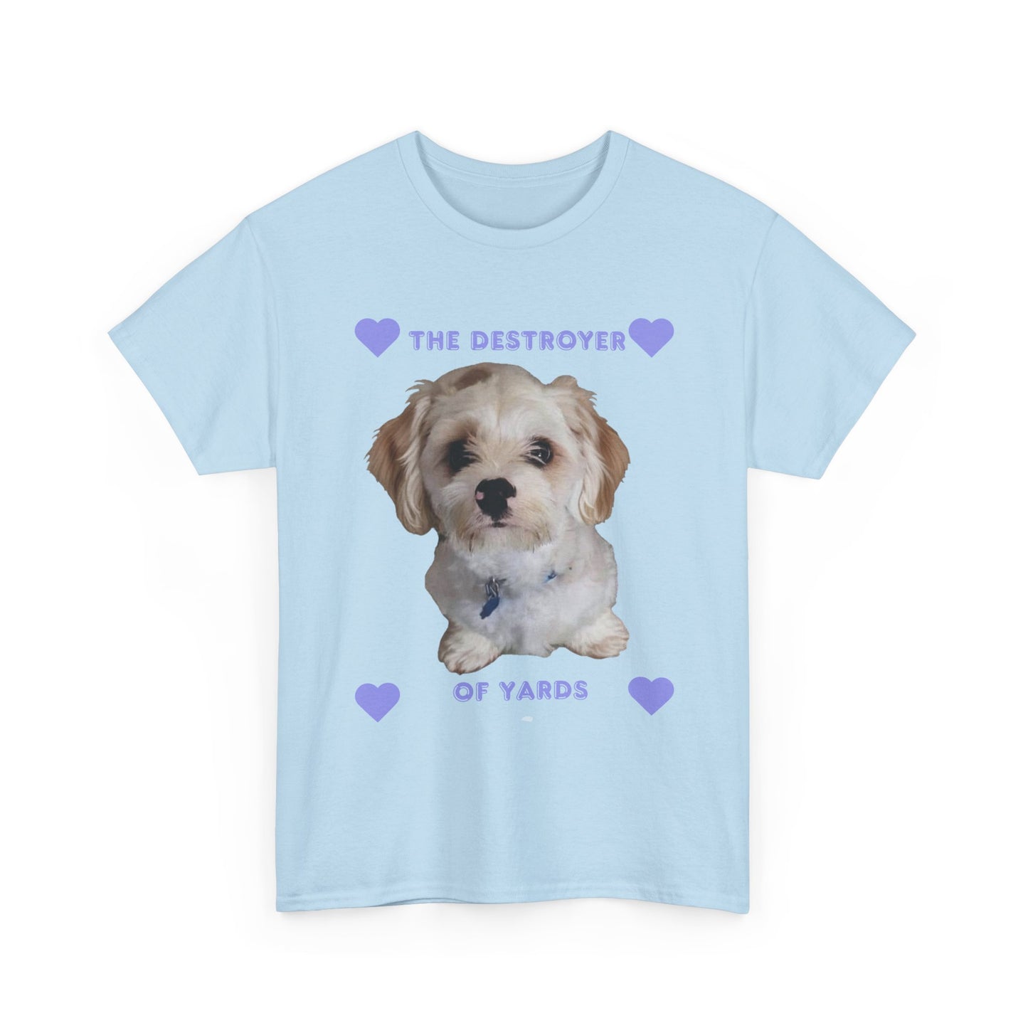 Dog T‑Shirt — "The Destroyer of Yards" Cute Puppy Graphic Tee