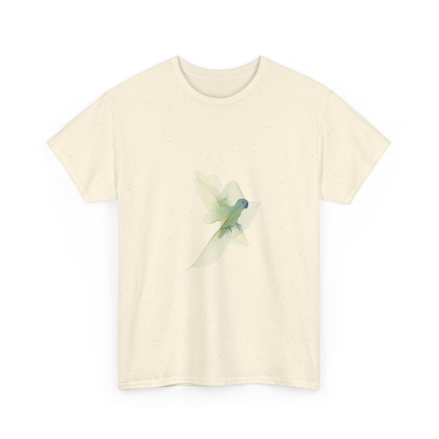White Tee with Watercolor Conure Parrot – Minimal Nature Graphic Shirt