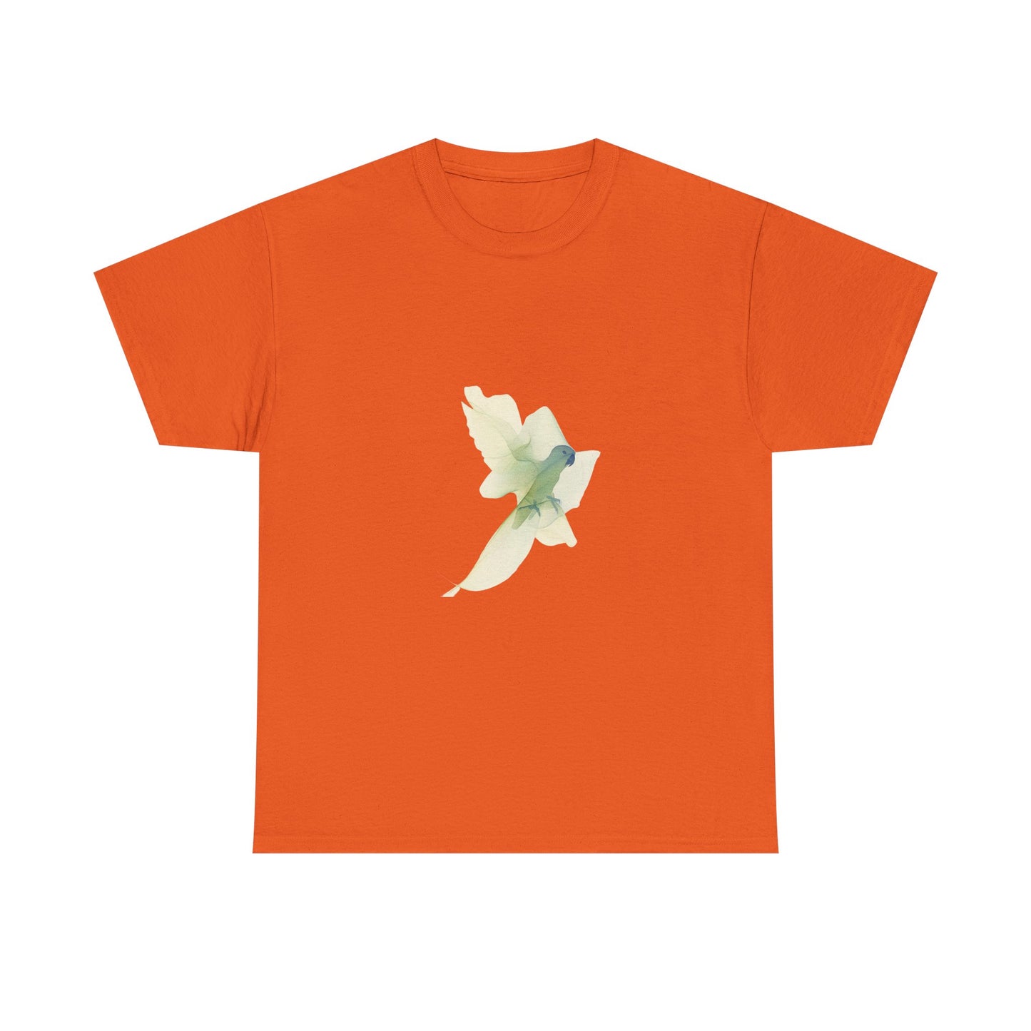 White Tee with Watercolor Conure Parrot – Minimal Nature Graphic Shirt