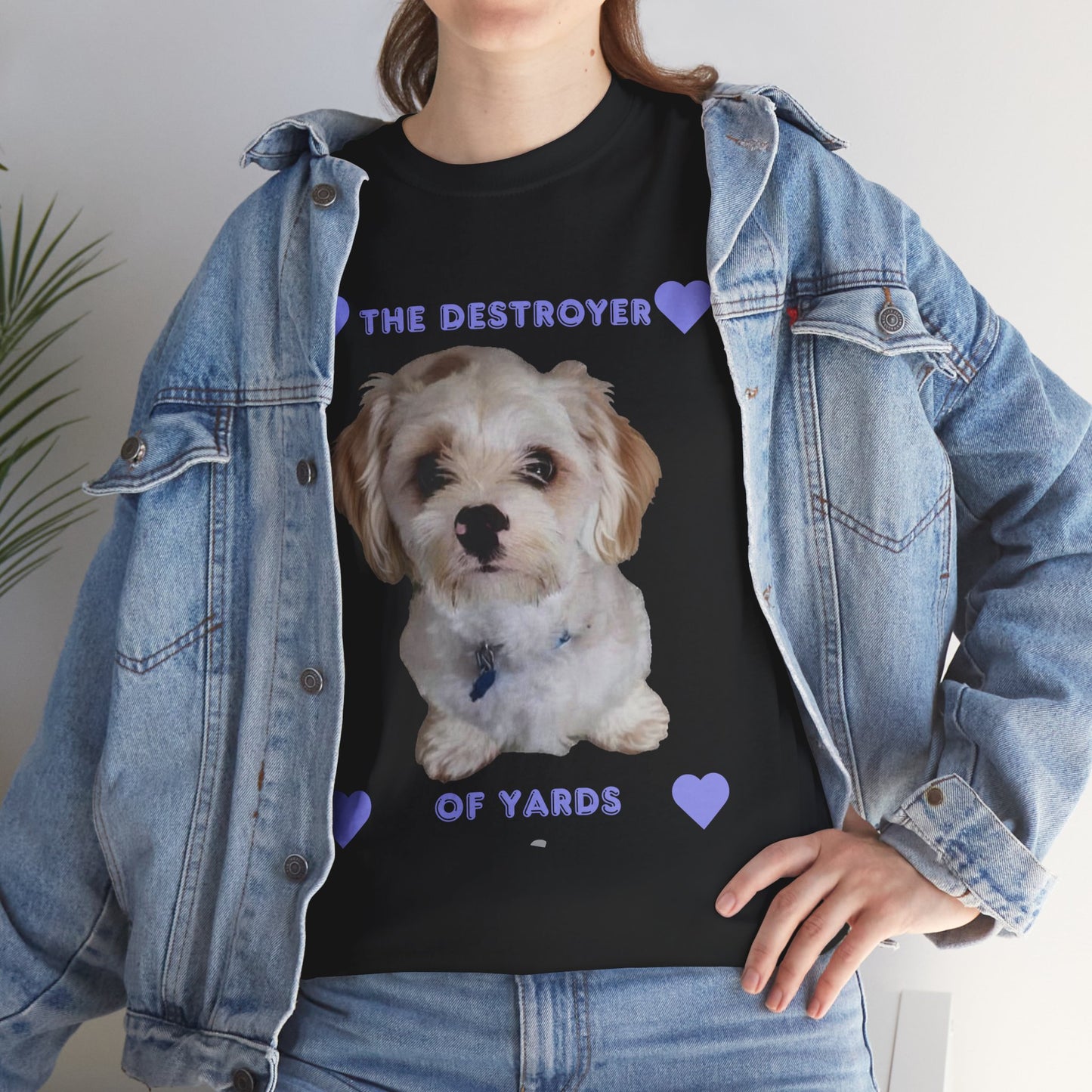 Dog T‑Shirt — "The Destroyer of Yards" Cute Puppy Graphic Tee